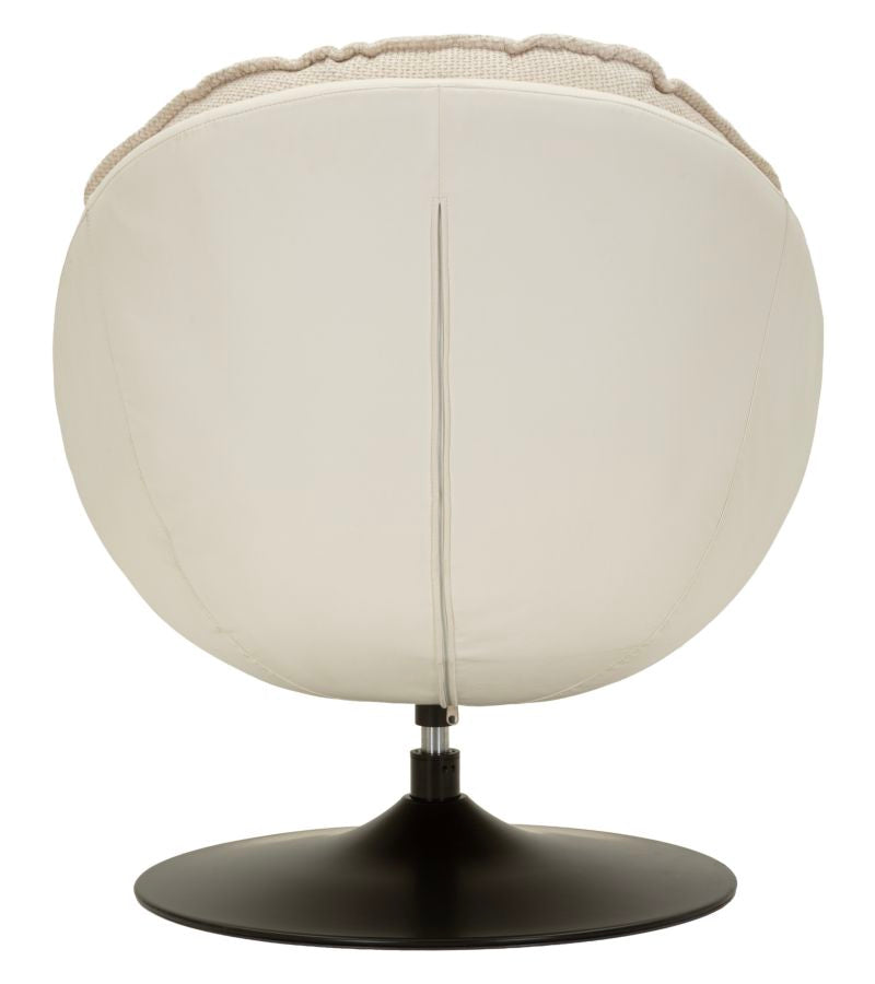 Crème Draaibare Fauteuil in Retro Stijl 84x78x78 cm