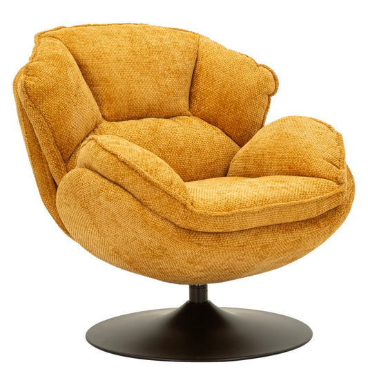Mosterd Draaibare Fauteuil Retro 81x85x80 cm