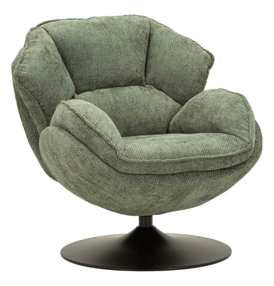 Groene Retro Draaibare Fauteuil 81x85x80 cm