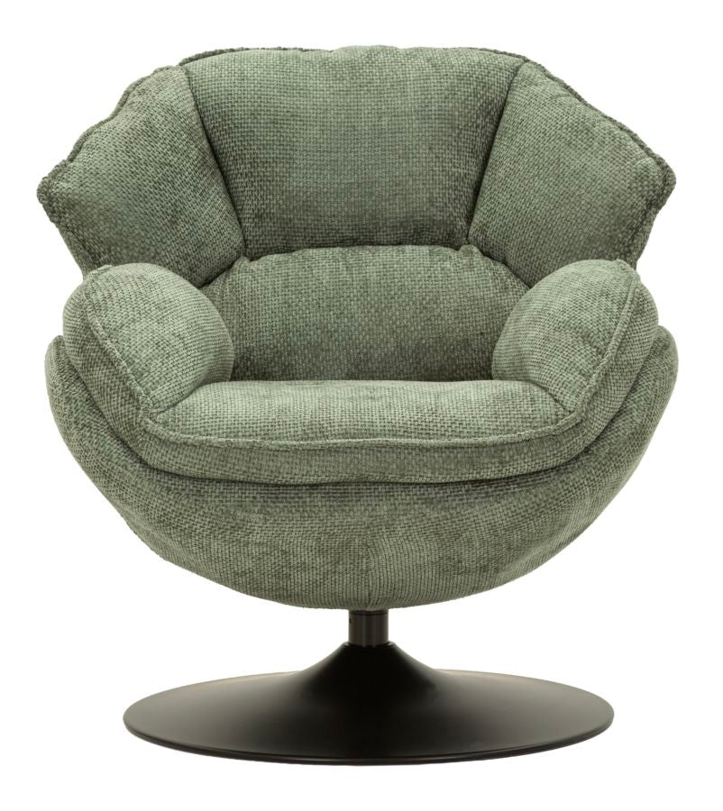 Groene Retro Draaibare Fauteuil 81x85x80 cm