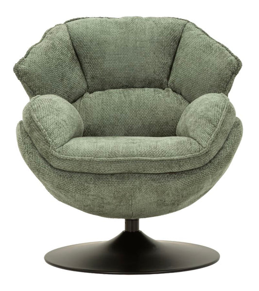 Groene Retro Draaibare Fauteuil 81x85x80 cm