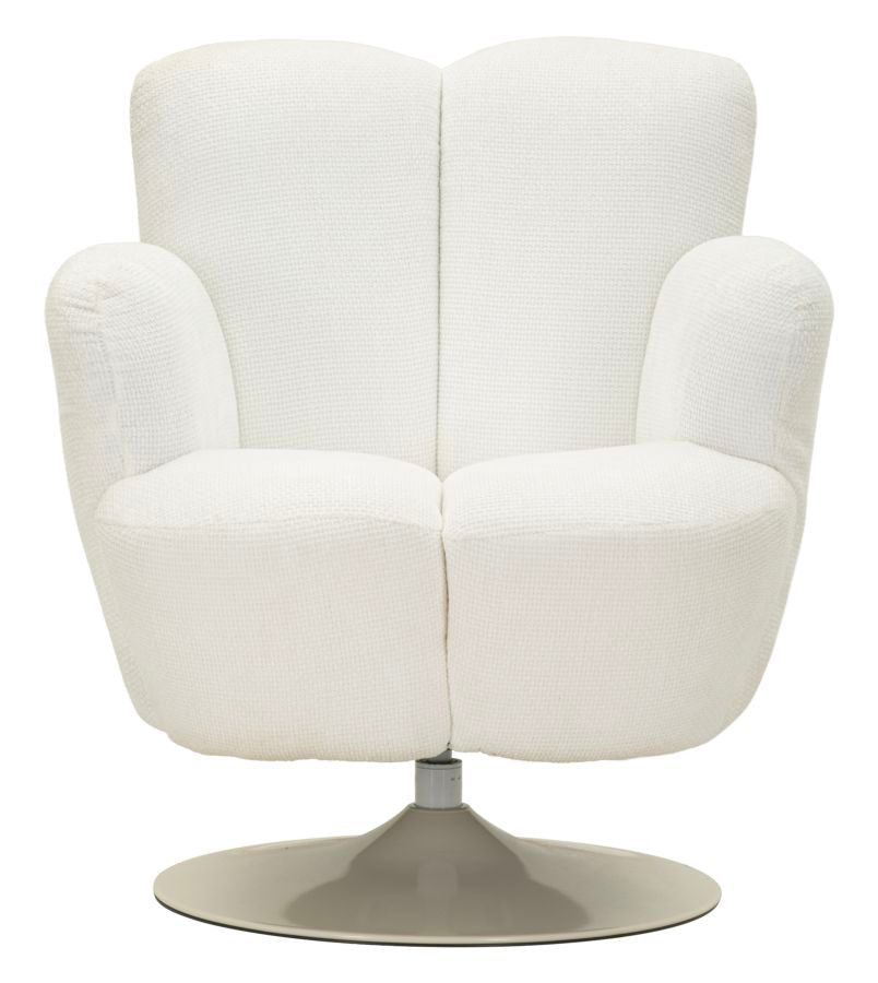 Wit Retro Draaibare Fauteuil 92x86x77 cm
