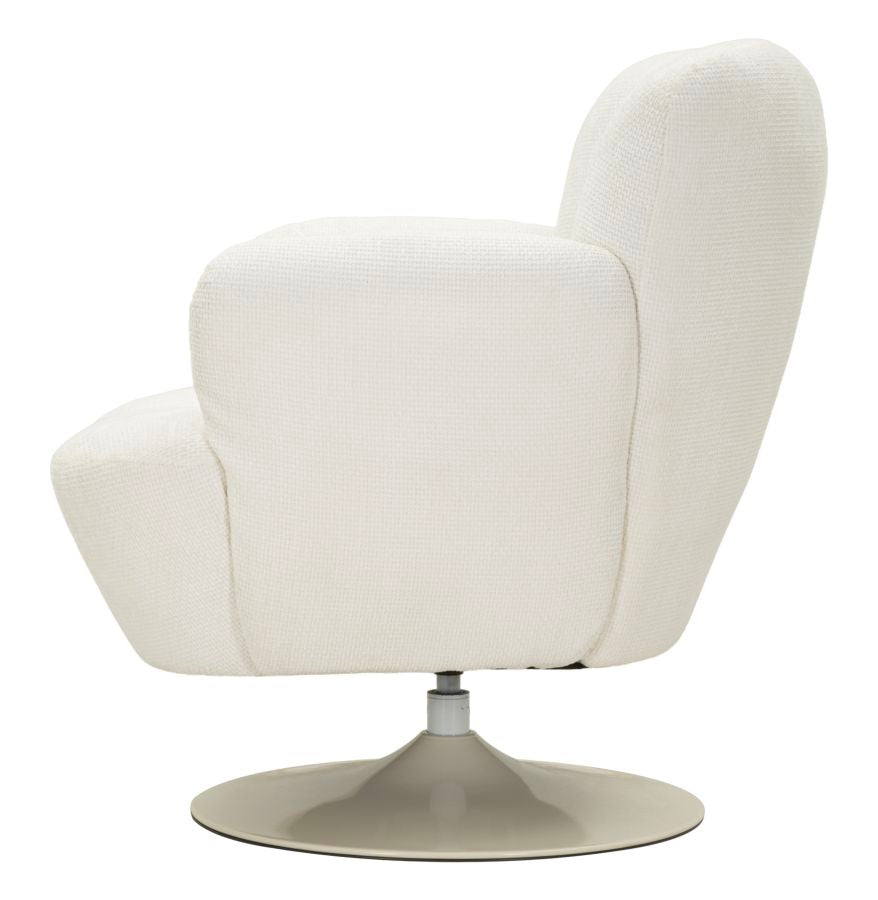 Wit Retro Draaibare Fauteuil 92x86x77 cm