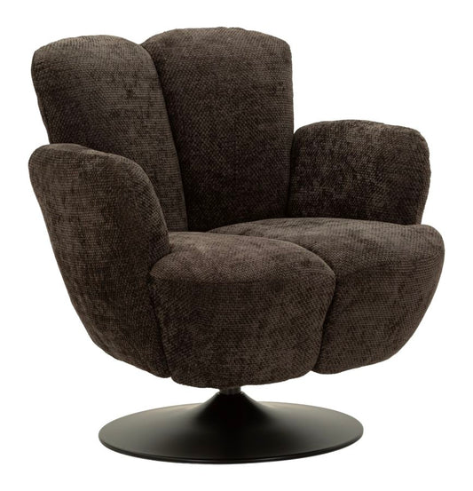 Zwarte Retro Draaibare Fauteuil 92x86x77 cm