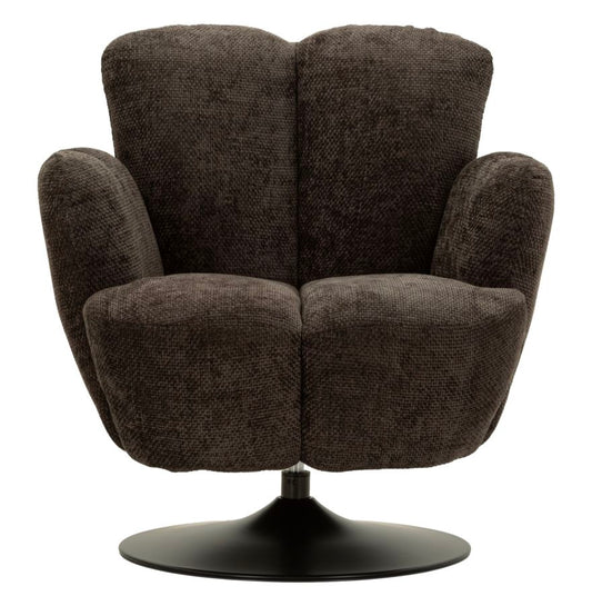 Zwarte Retro Draaibare Fauteuil 92x86x77 cm