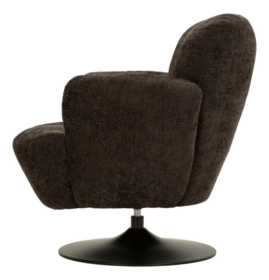 Zwarte Retro Draaibare Fauteuil 92x86x77 cm