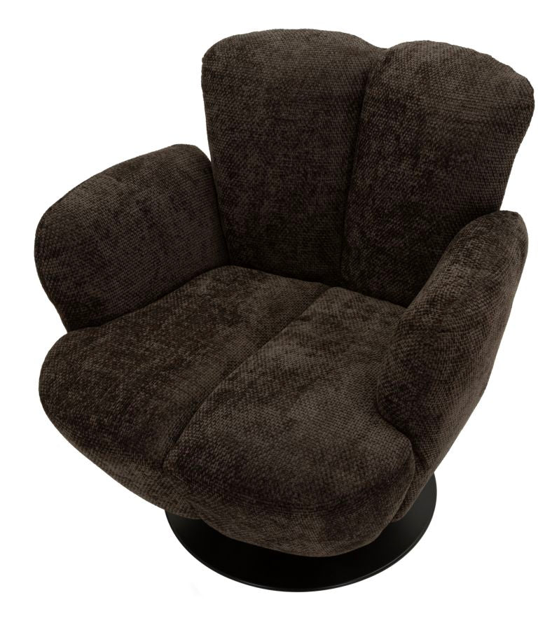 Zwarte Retro Draaibare Fauteuil 92x86x77 cm