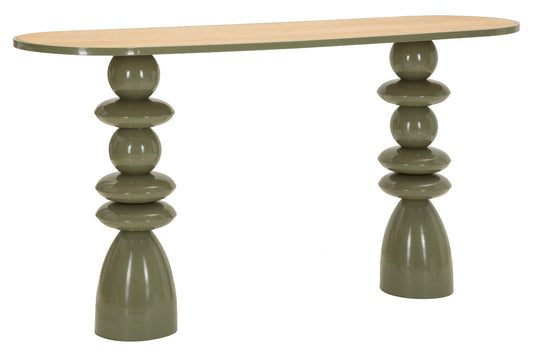 Metalen Consoletafel Met Houten Blad 77.5x150x45 cm