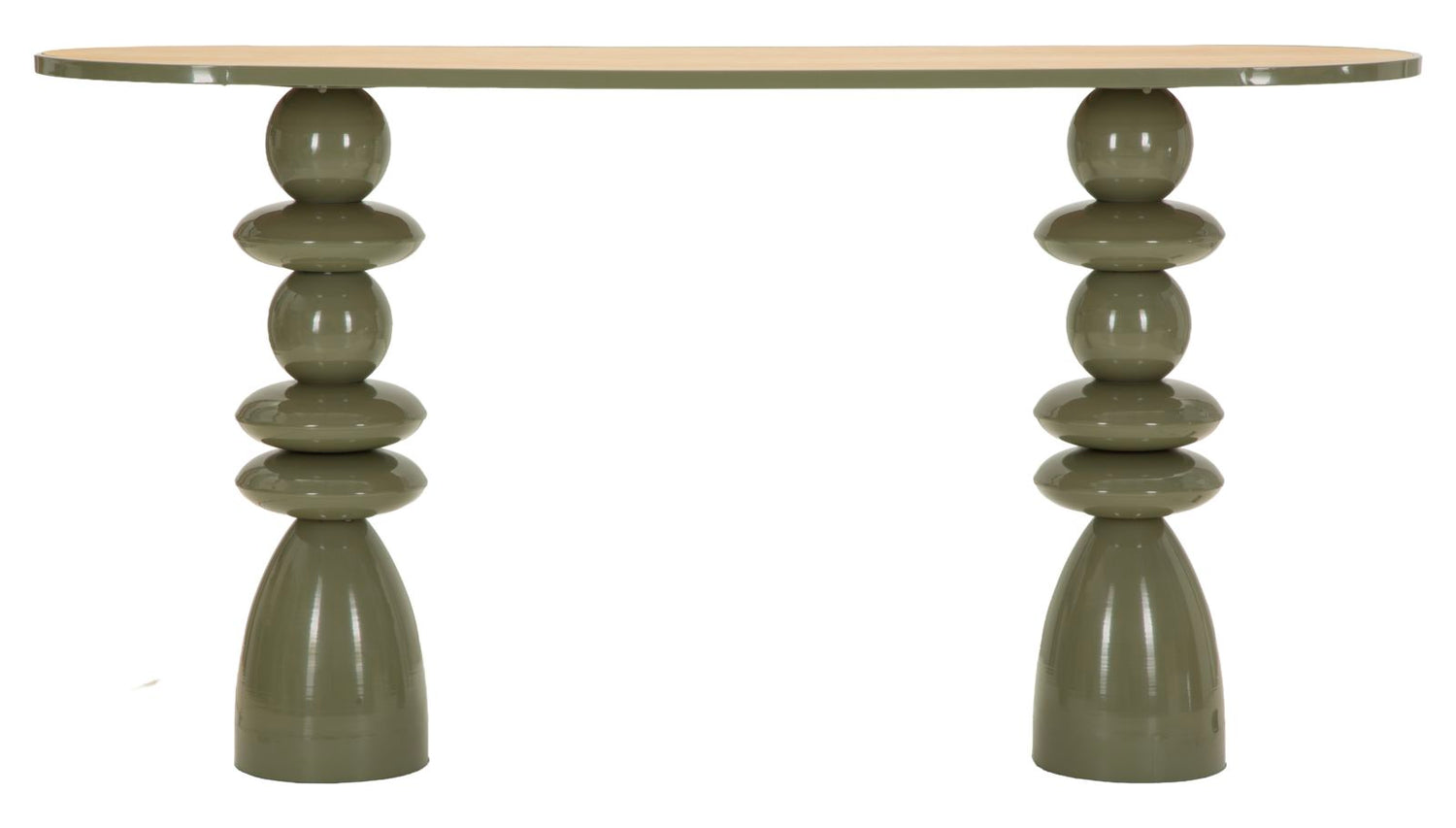 Metalen Consoletafel Met Houten Blad 77.5x150x45 cm