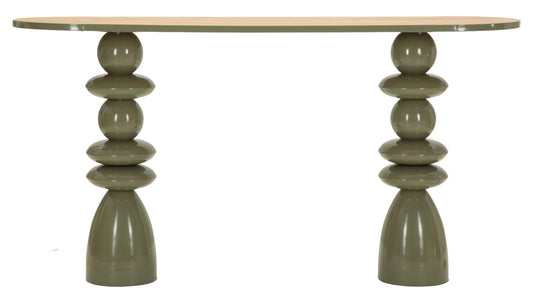 Metalen Consoletafel Met Houten Blad 77.5x150x45 cm