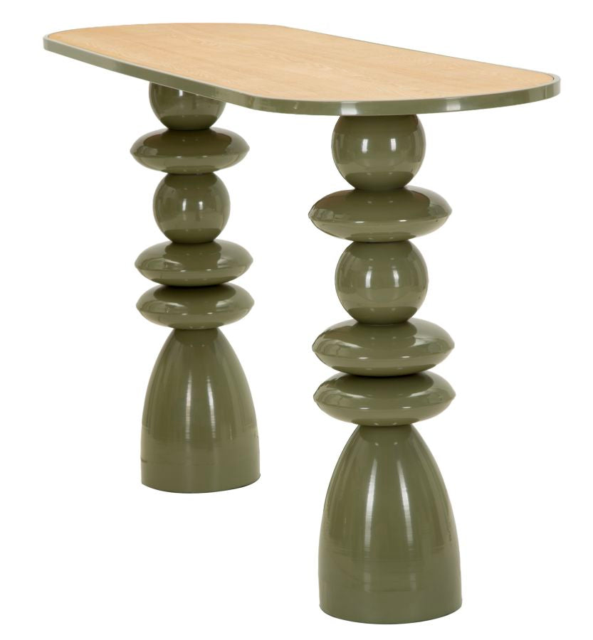 Metalen Consoletafel Met Houten Blad 77.5x150x45 cm