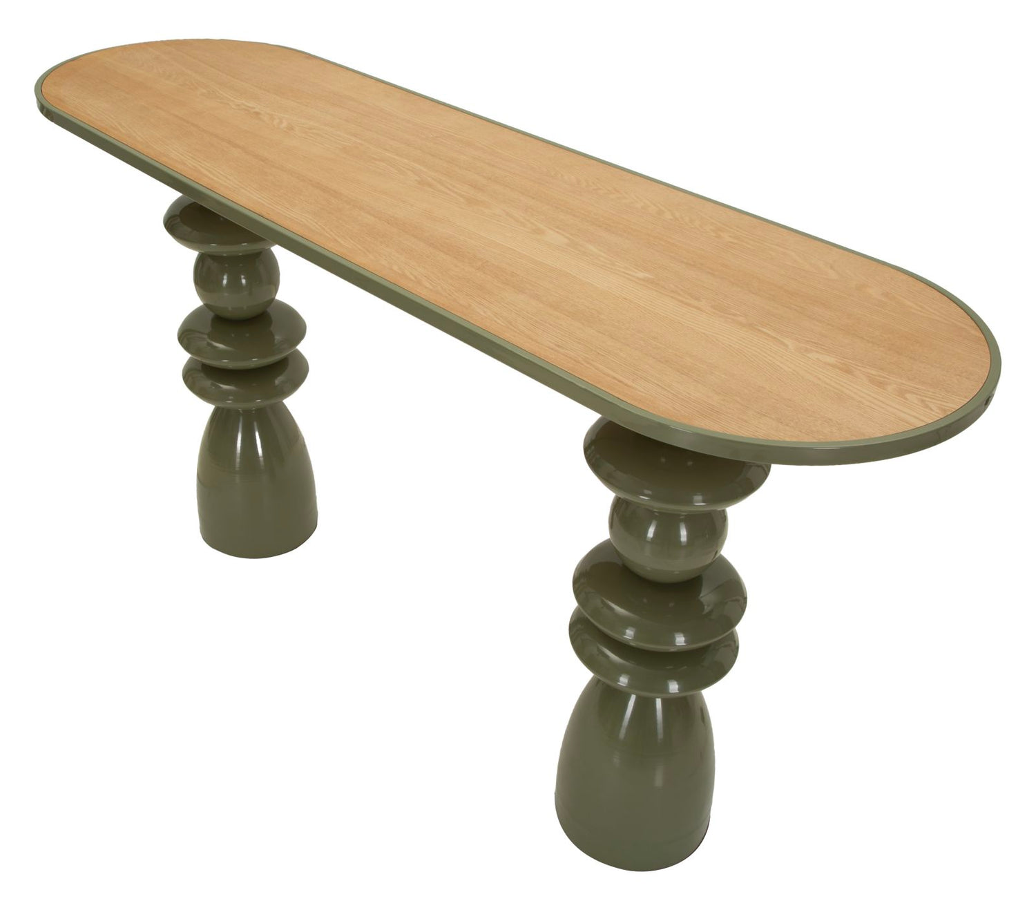 Metalen Consoletafel Met Houten Blad 77.5x150x45 cm