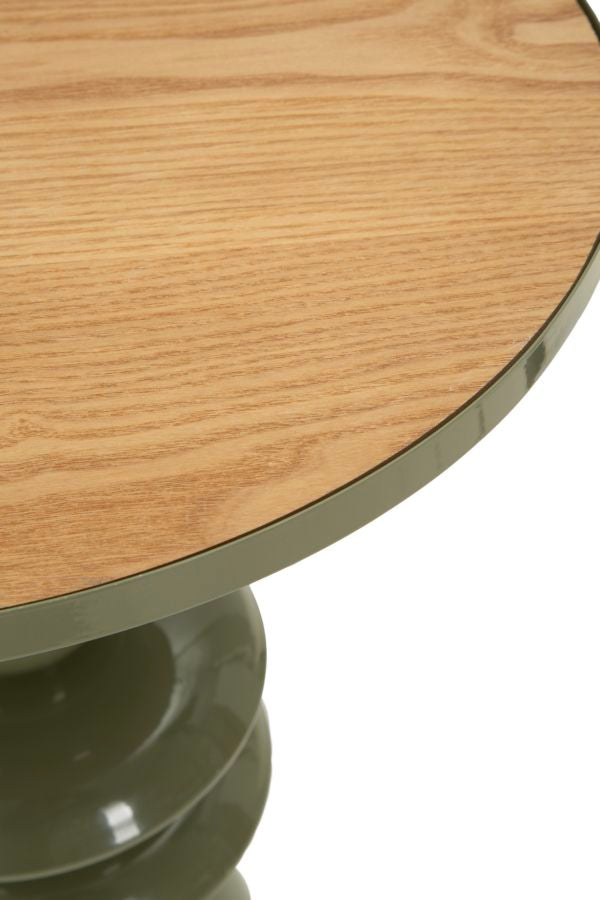 Metalen Salontafel met Houten Blad 63x45.5x45.5 cm
