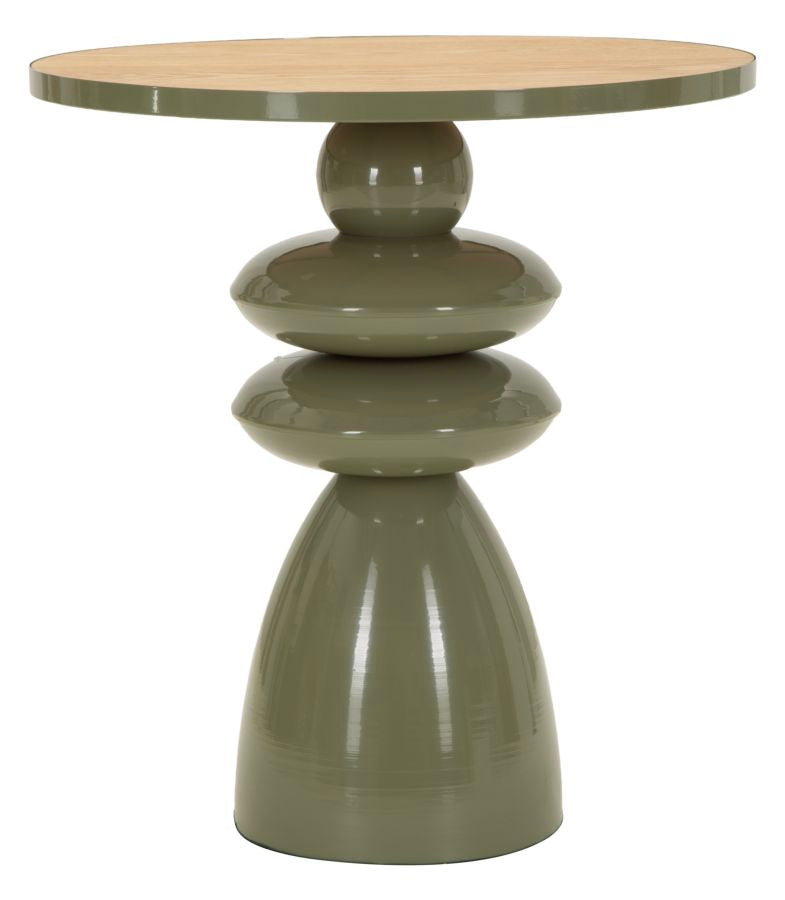 Metalen Salontafel Met Houten Blad 49x45.5x45.5 cm