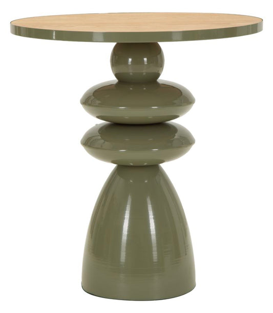Metalen Salontafel Met Houten Blad 49x45.5x45.5 cm