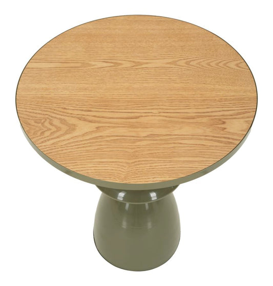 Metalen Salontafel Met Houten Blad 49x45.5x45.5 cm