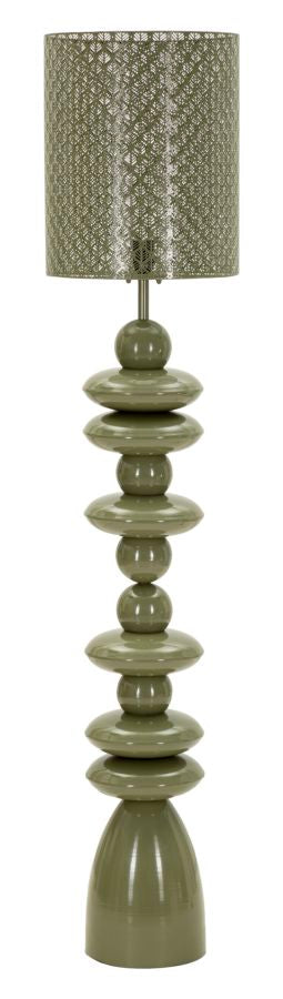 Metalen Vloerlamp Met Gesneden Lampenkap Groen 160x33x33 cm