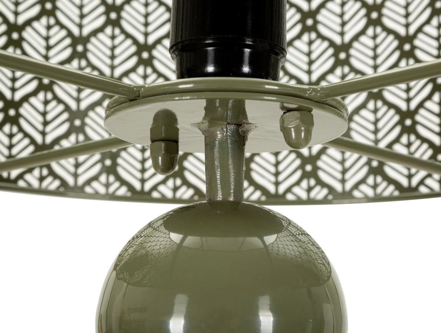 Metalen Tafellamp Met Gesneden Kap, Groen 71x33x33 cm