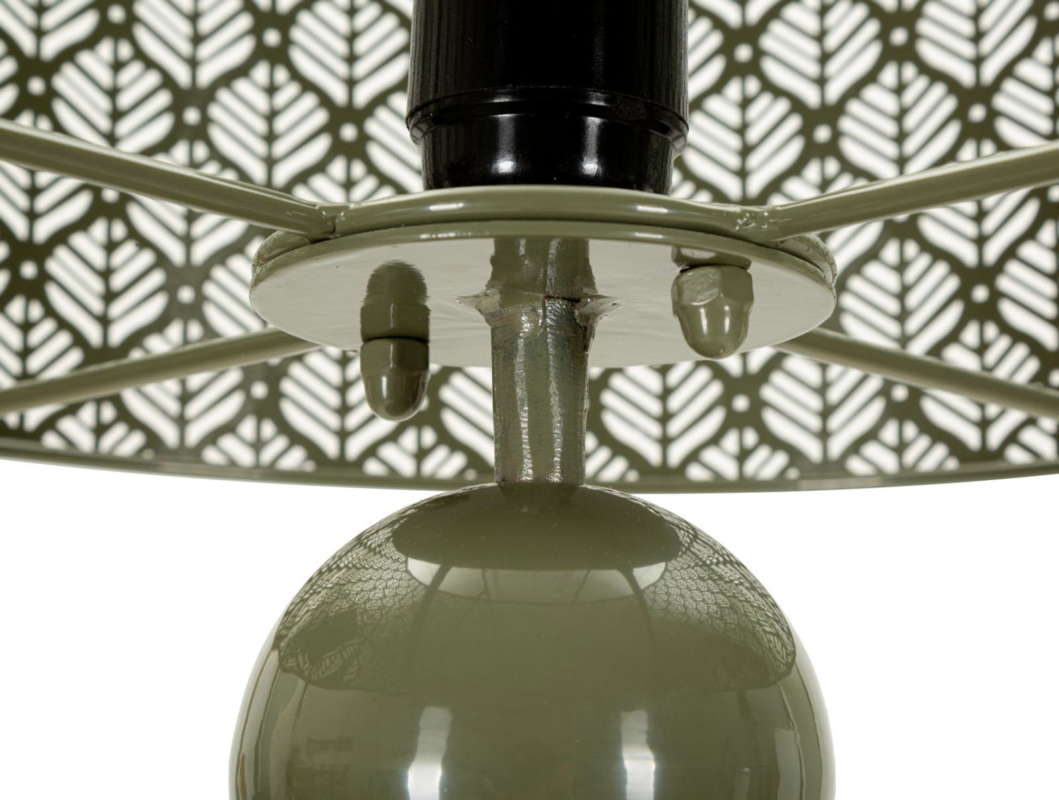 Metalen Tafellamp Met Gesneden Kap, Groen 71x33x33 cm