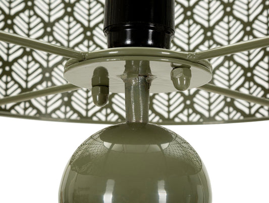 Metalen Tafellamp Met Gesneden Kap, Groen 71x33x33 cm