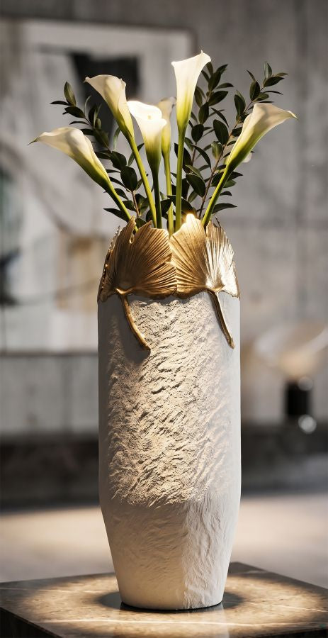 Moderne Vaas Met Bladrand Glam 55x21x21 cm