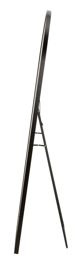Gewelfde Spiegel met LED Verlichting en Zwart Frame 170x70x4 cm