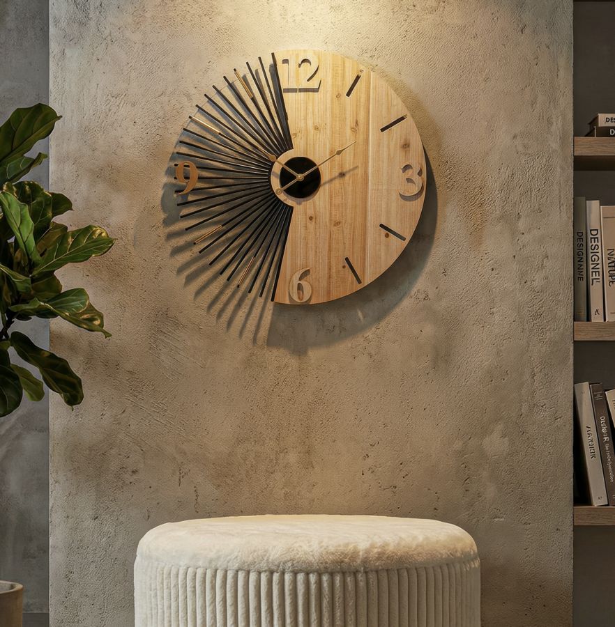 Wandklok Wordy Modern 60x60x3.5 cm