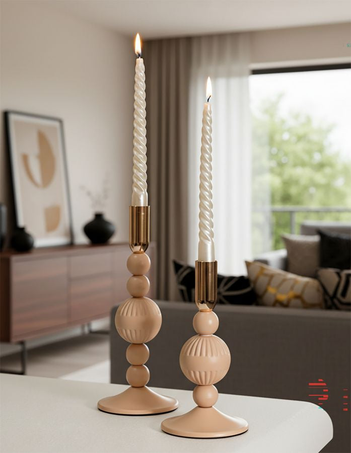 Kandelaar Aster Roze Set 2 Stuks