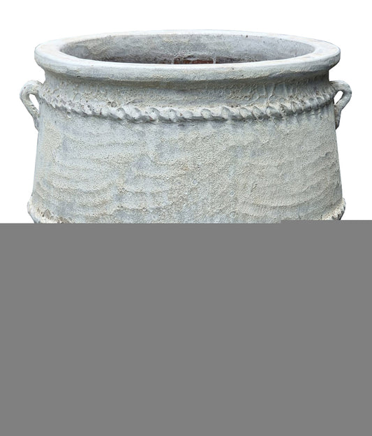 Tony Grey grote keramische pot rond laag