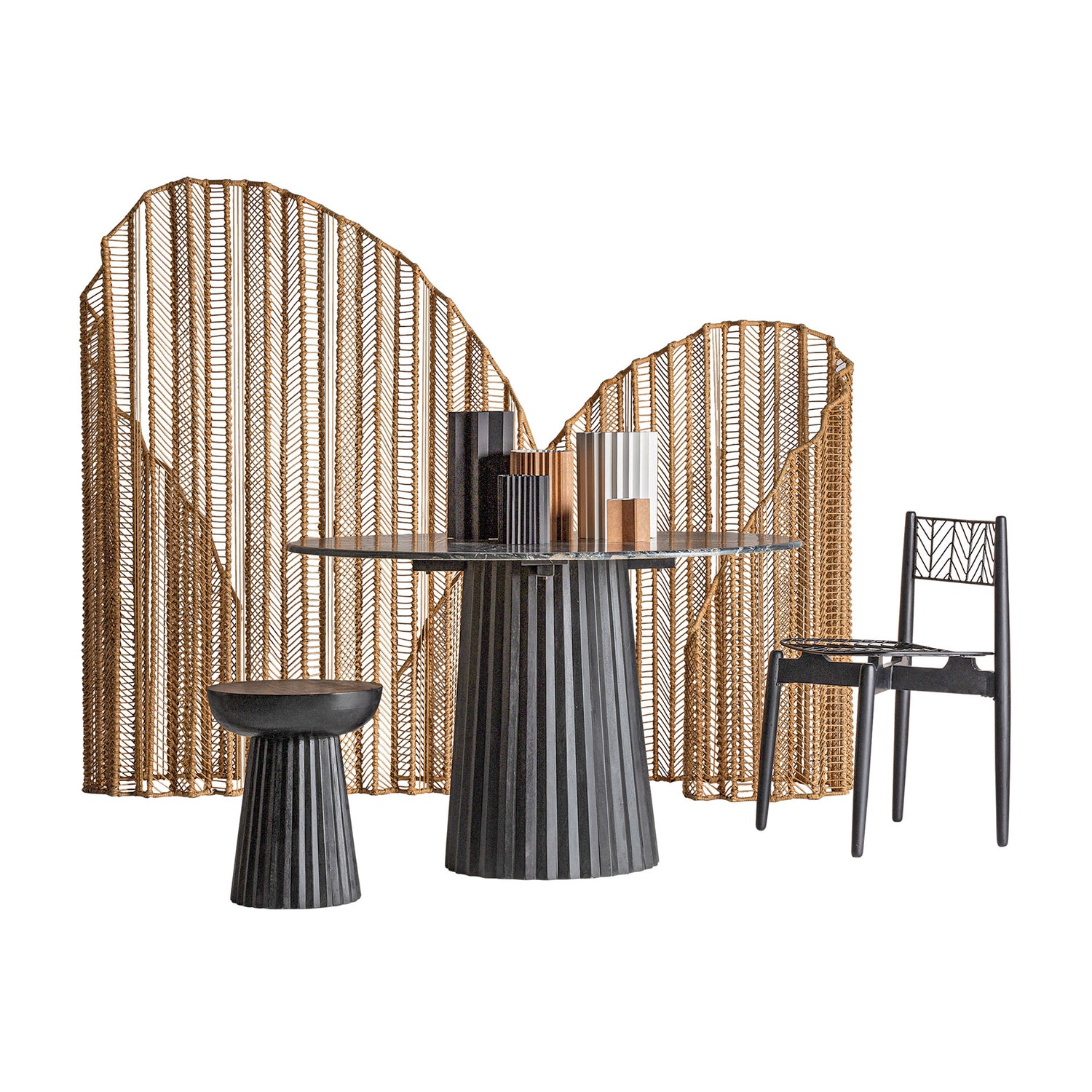 Plissé Wood Bijzettafel 38x38x48 cm