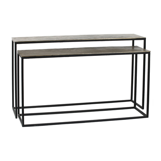 Kae Gold Alu Black Iron Rectangular Sidetable Sv2