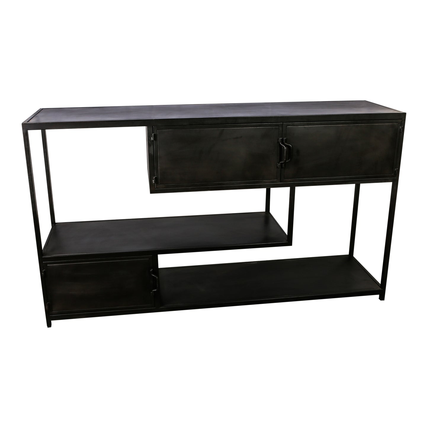 Duana Playful Rusty Black Iron Low Cabinet
