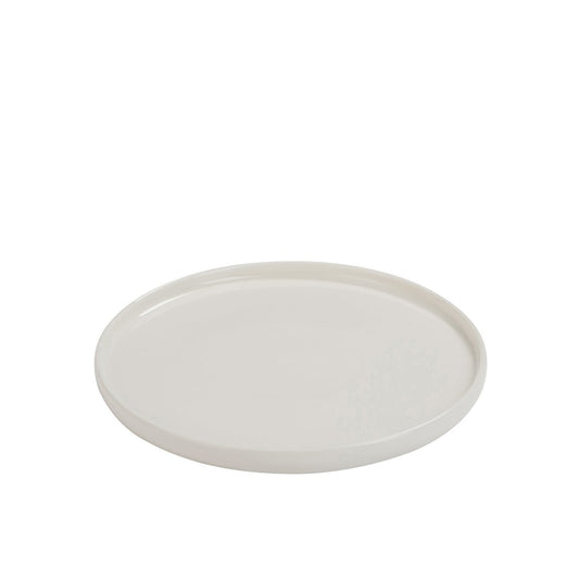 J-Line Dessert Rand bord - porselein - wit - 6x