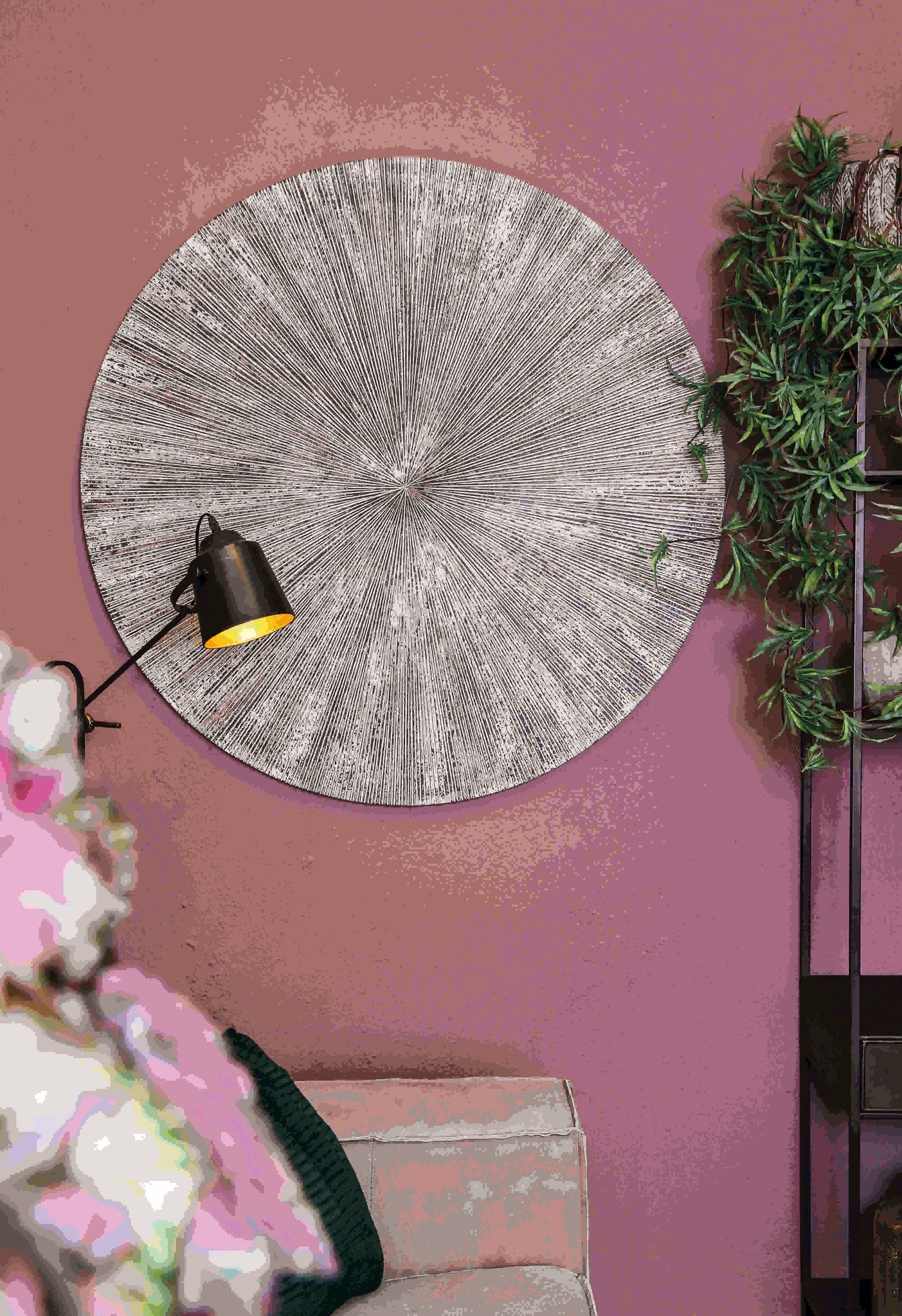 Zapp White Ribbed Wallpanel Round S