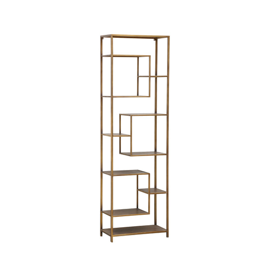 Duana Playful Gold Iron Open Cabinet High