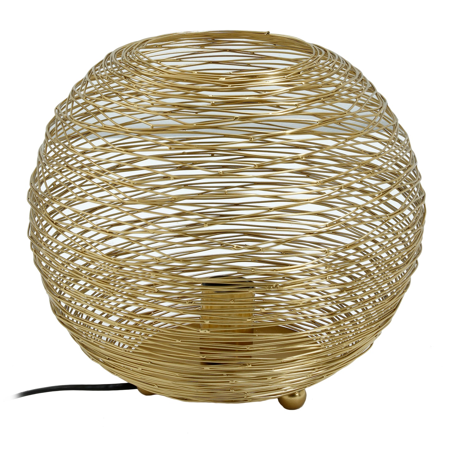 Andres Gold Iron Table Lamp Round Wired Design L