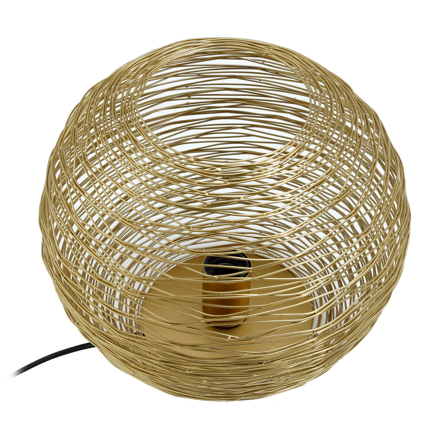 Andres Gold Iron Table Lamp Round Wired Design L