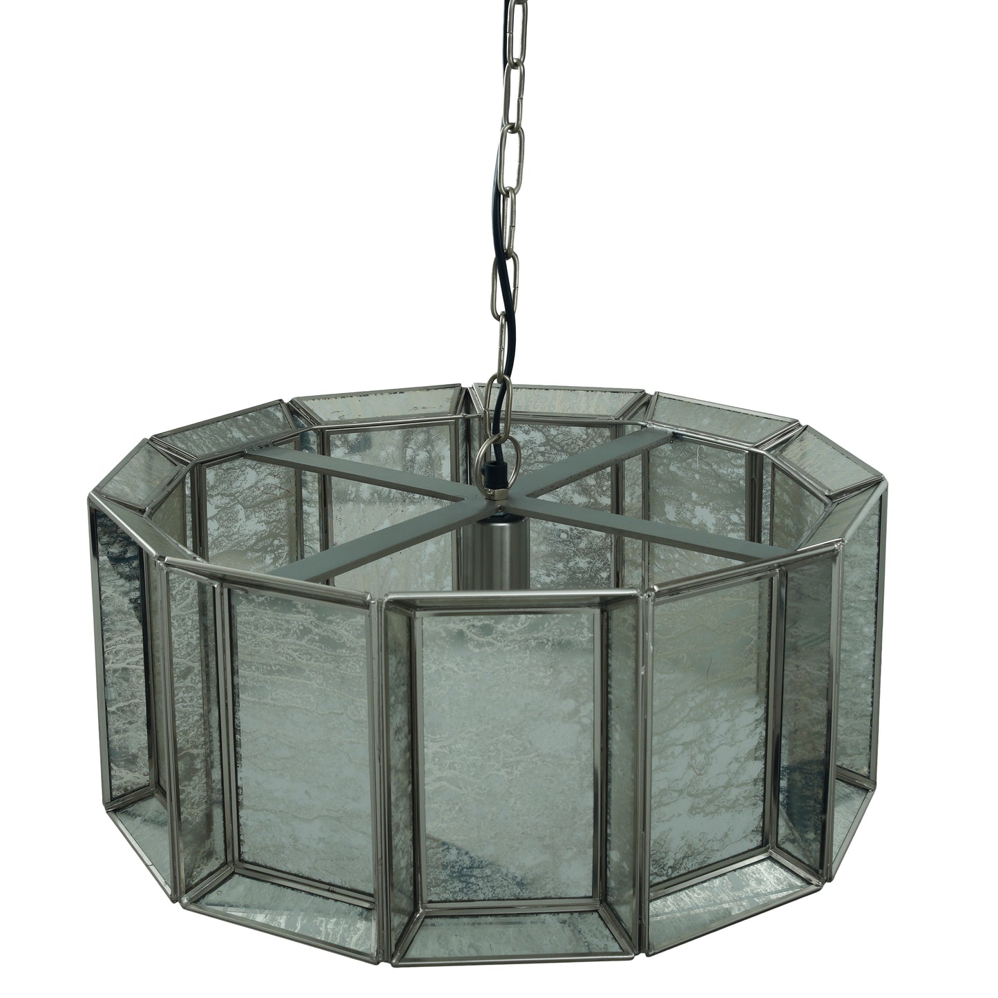 Cenna Brass Iron Hanging Lamp Antique Round Glass