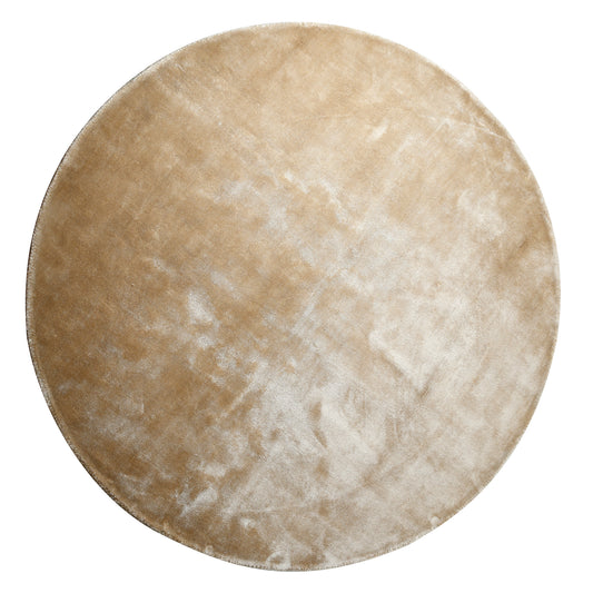 Flavia Taupe Viscose Handwoven Carpet Round S