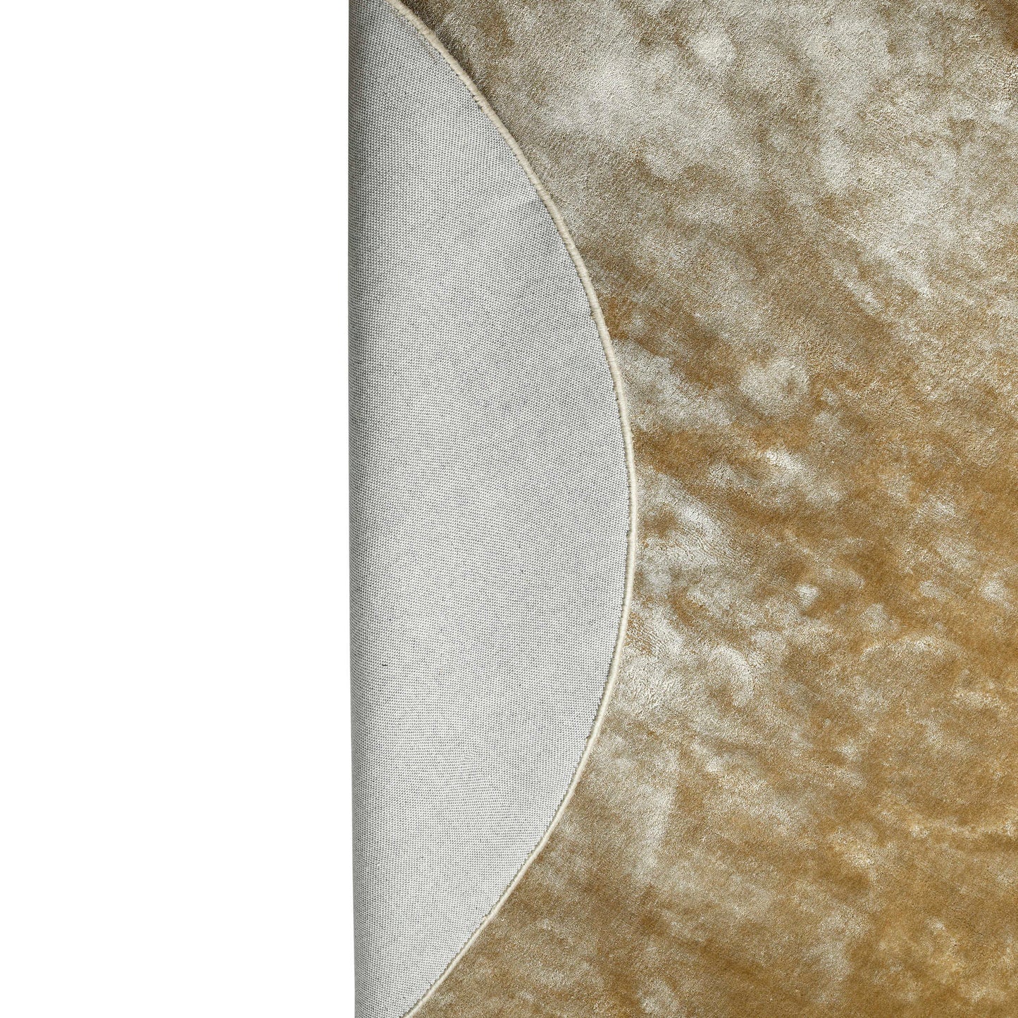 Flavia Brown Viscose Handwoven Carpet Round S