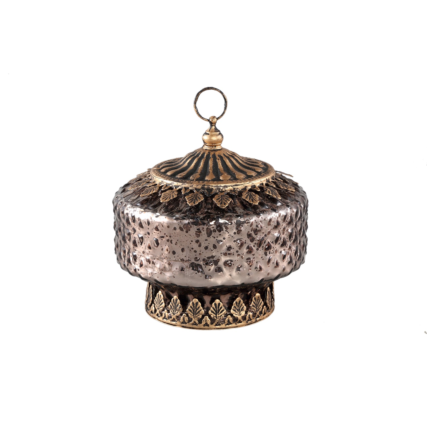 Decoritz Bronzen Glazen LED-Lantaarn Rond - Set van 6 - 6 Sets 13.5x13x13 cm