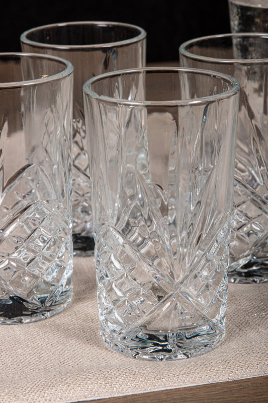 Glass Crystal Helder Longdrinkglas Set van 6 Stuks 13.5x7.5x7.5 cm