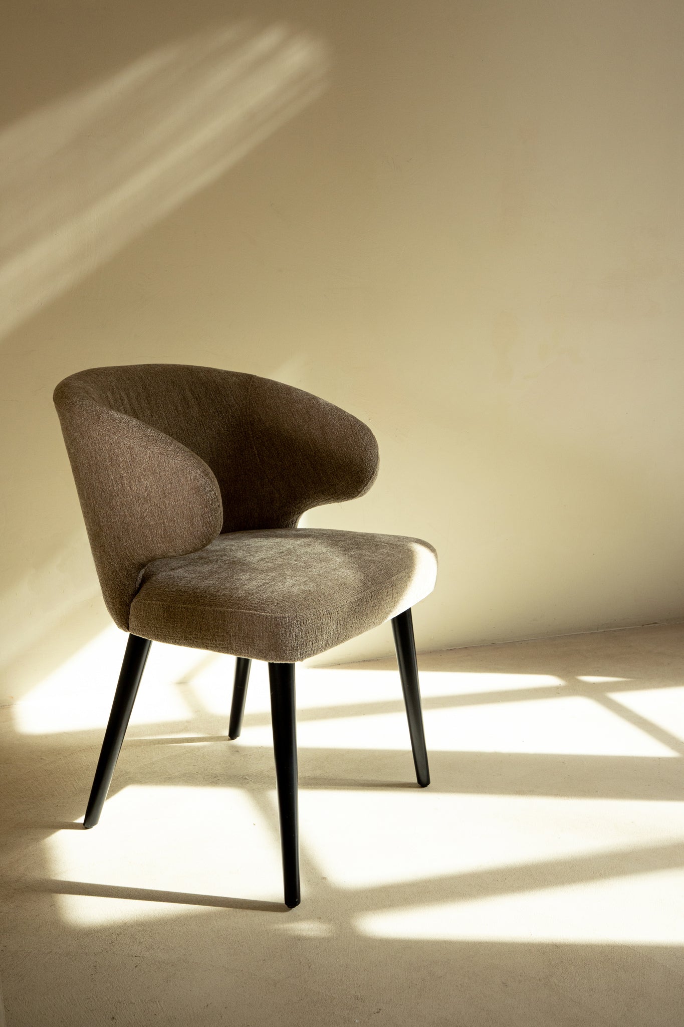 Fiori White 9852 Dining Chair Black Wood Legs