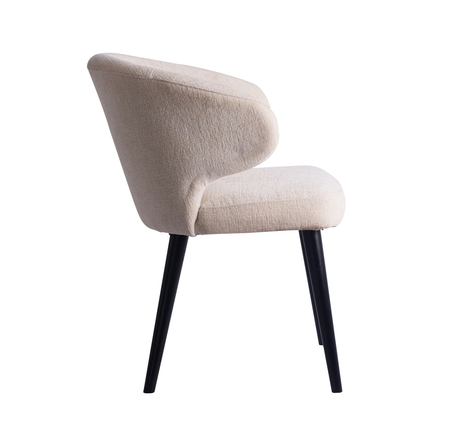 Fiori White 9852 Dining Chair Black Wood Legs