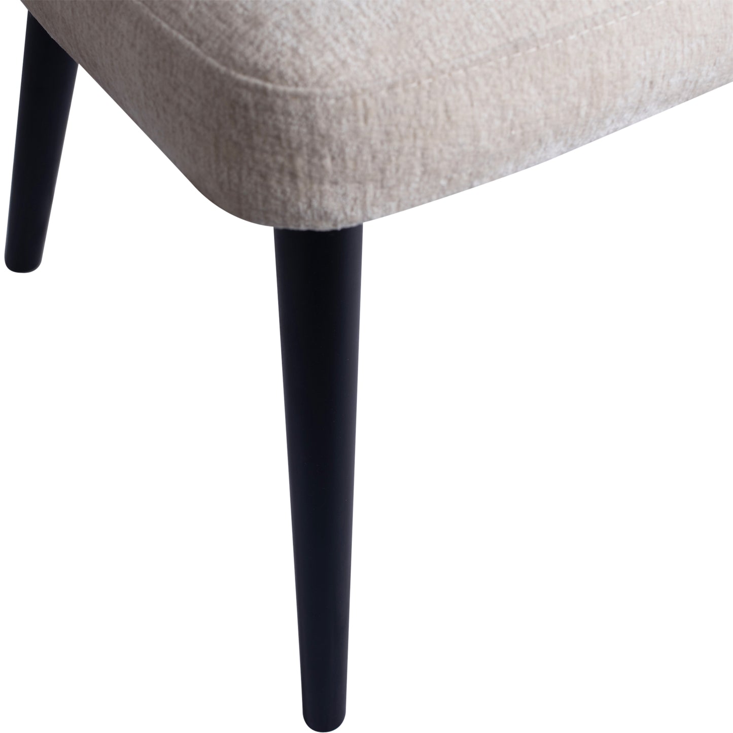 Fiori White 9852 Dining Chair Black Wood Legs