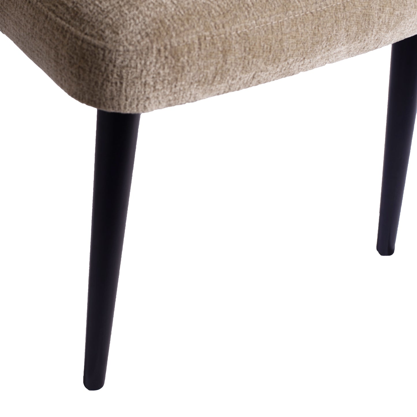 Fiori Cream 6051 Dining Chair Black Wood Legs