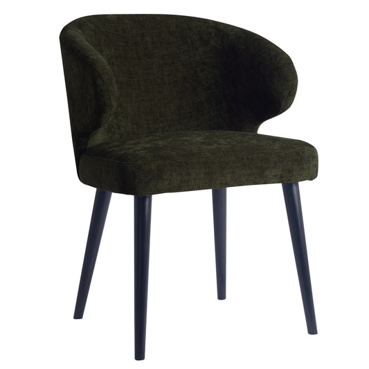 Fiori Green 1205 Dining Chair Black Wood Legs