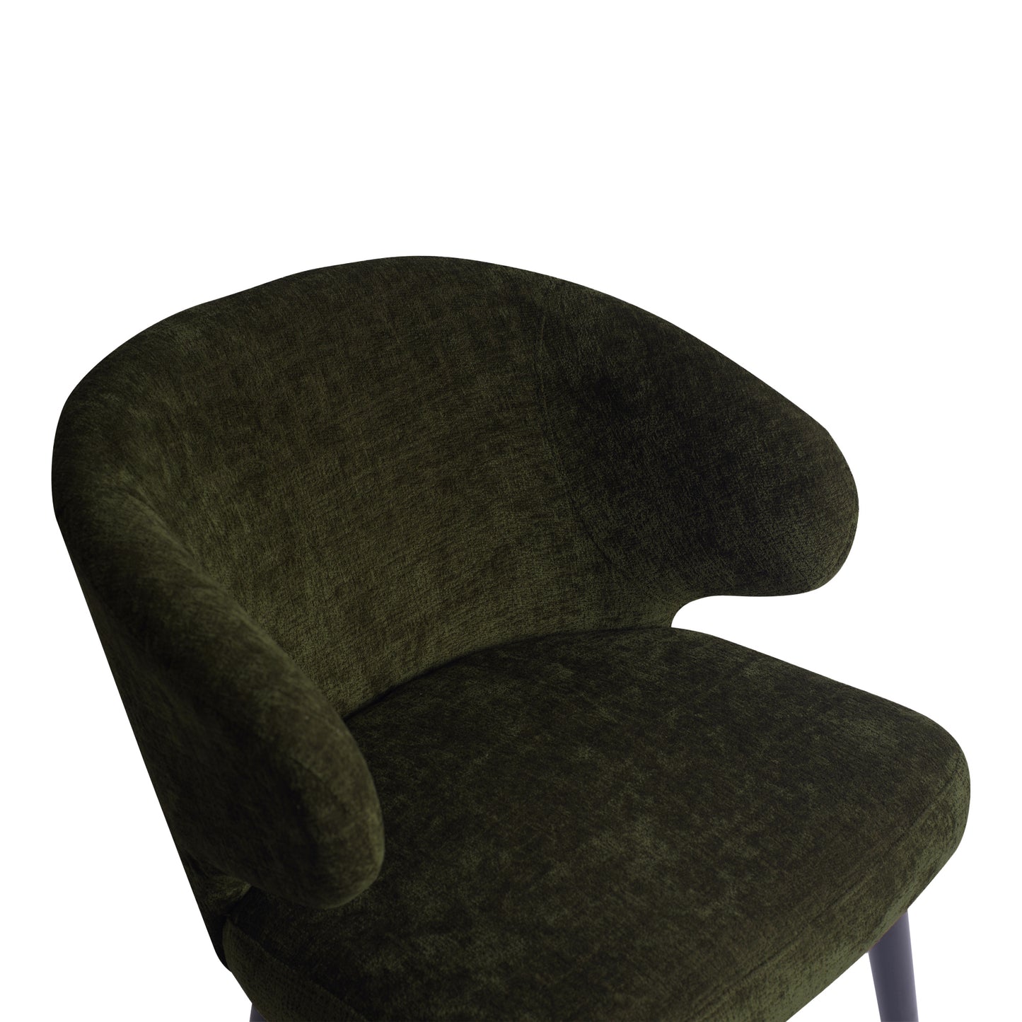 Fiori Green 1205 Dining Chair Black Wood Legs