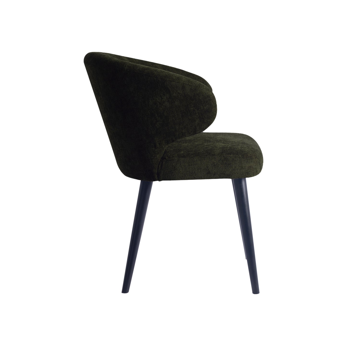 Fiori Green 1205 Dining Chair Black Wood Legs