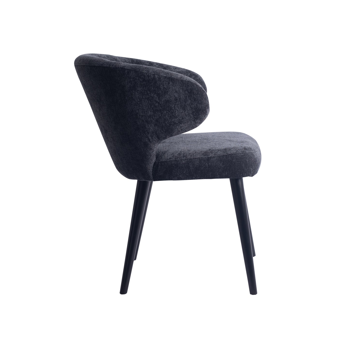Fiori Anthracite 0504 Dining Chair Black Wood Legs